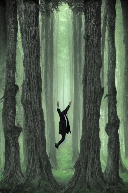 Image similar to the man of the forest, surreal