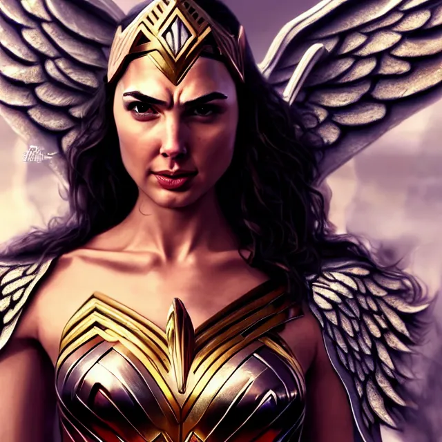 full likeness of gal gadot as a beautiful angel | Stable Diffusion ...