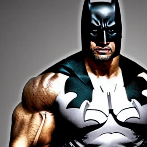 Image similar to Dwayne Johnson as batman