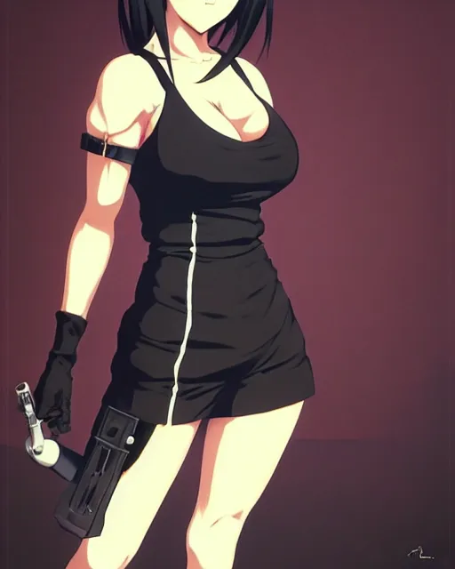 Prompt: tifa wearing tank suit, seductive pose and smile, room background | very very anime!!!, fine - face, audrey plaza, realistic shaded perfect face, fine details. anime. realistic shaded lighting poster by ilya kuvshinov katsuhiro otomo ghost, magali villeneuve, artgerm, jeremy lipkin and michael garmash and rob rey