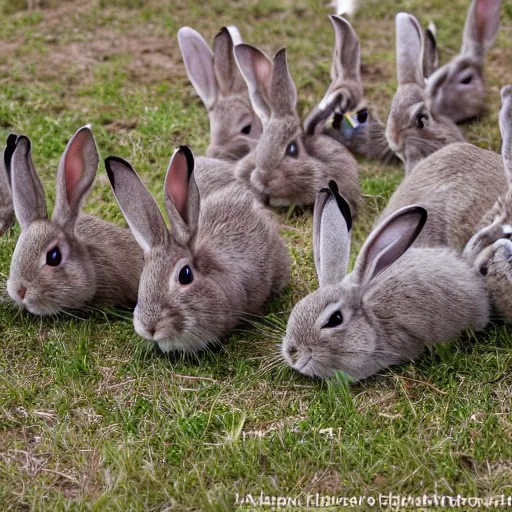 Image similar to an army of bunny rabbits