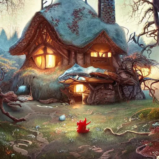 Image similar to hansel and gretel lakehouse dragon digital art, irina french, heraldo ortega, mandy jurgens golden ratio, art canvas, award winning, masterpiece trending on artstation 8 k 1 5 0 mpx