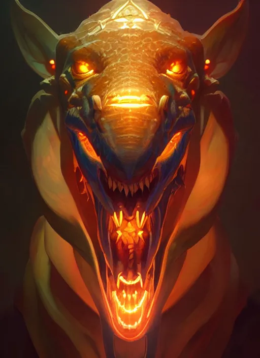 Image similar to symmetry!! portrait of renekton, league of legends, glowing lights!! intricate, elegant, highly detailed, digital painting, artstation, concept art, smooth, sharp focus, illustration, art by artgerm and greg rutkowski and alphonse mucha