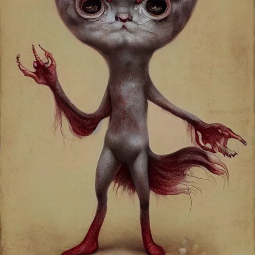 Prompt: a weird surreal and whimsical creature, fantasy concept art by nicoletta ceccoli, mark ryden, lostfish, max fleischer