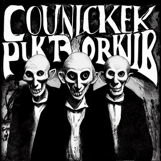 Prompt: count orlok punk band album cover
