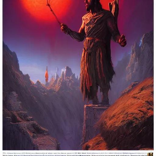 Prompt: bright, colorful, realistic, detailed from Elder Scrolls: shivering isles concept art Geiger and Beksiński jesus backlighting, kodachrome, high contrast, highly detailed, sharp focus, digital painting, concept art, illustration, trending on artstation, comic book by Alex Ross and Adam Adamowicz cover art