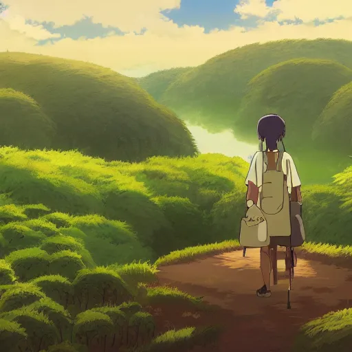 Image similar to landscape of the eternal rest, in the style of studio ghibli, award - winning, 4 k