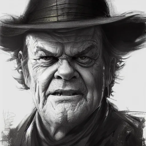 Image similar to portrait of Jack Nicholson as Gandolf the Gray, dramatic lighting, illustration by Greg rutkowski, yoji shinkawa, 4k, digital art, concept art, trending on artstation