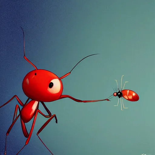 Image similar to Goro Fujita ilustration a pretty ant with its two antennae and 6 legs, painting by Goro Fujita, sharp focus, highly detailed, ArtStation