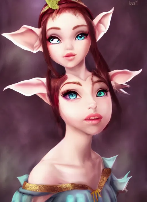 Image similar to very cute elf girl portrait, cinematic