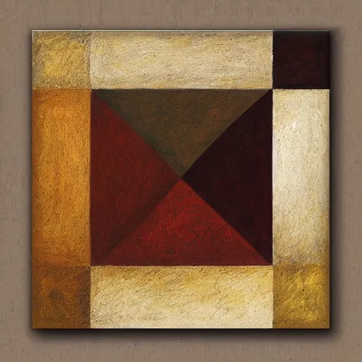 Image similar to masterpiece painting of hundreds of three - quarter angle square shapes in rich earthy tones. abstract quality with an engineering feel.