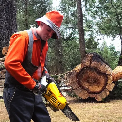 Prompt: Wizard doing chainsaw magic