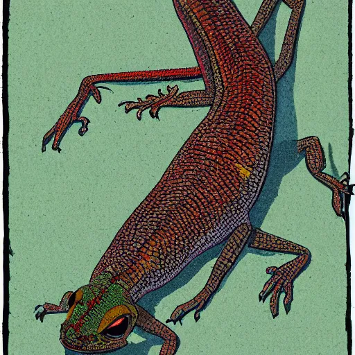 Prompt: portrait of jordan petersen as a lizard
