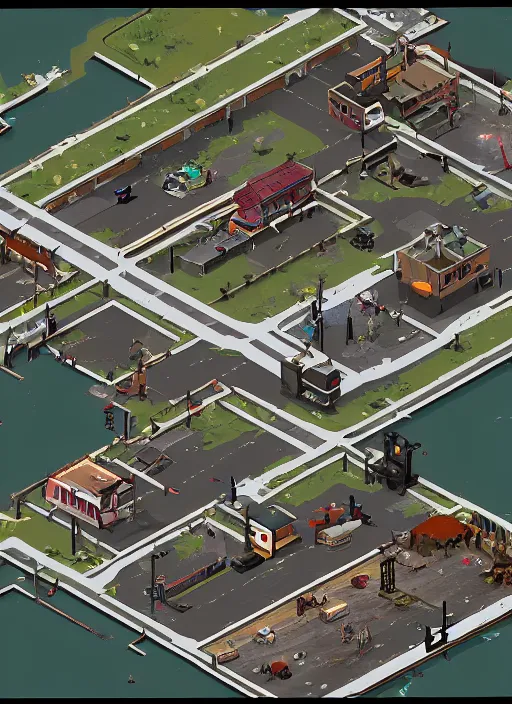 Prompt: project zomboid super glitch, isometric view, out numbered