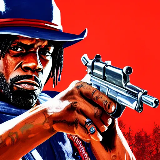 Image similar to Rapper Chief Keef In red dead redemption 2 digital art 4K quality super realistic