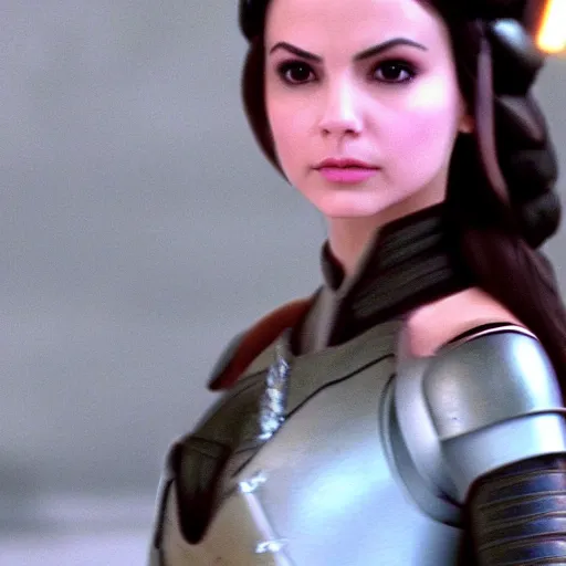 Image similar to victoria justice as princess padme in star wars episode 3, 8k resolution, full HD, cinematic lighting, award winning, anatomically correct