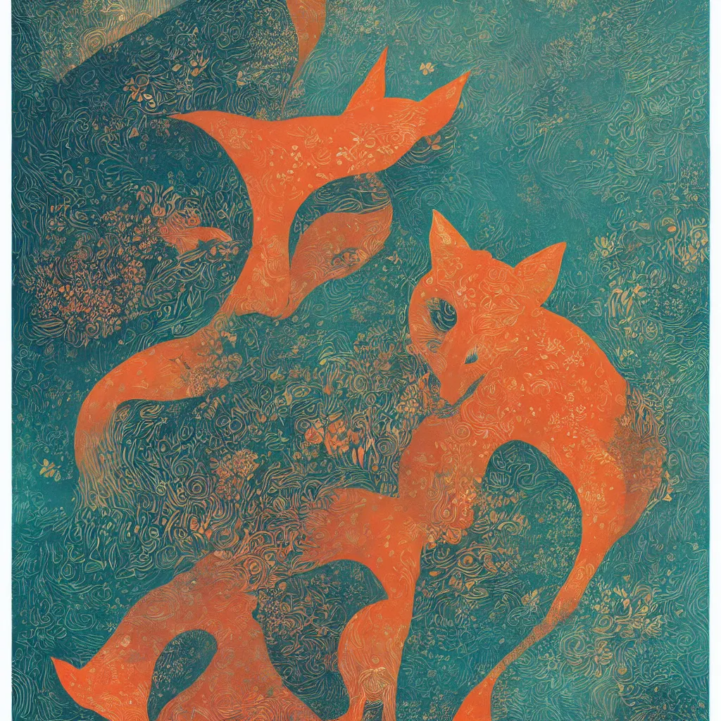 Image similar to hidden fox face by victo ngai