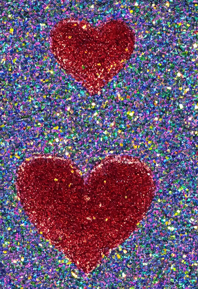 Image similar to < https : / / s. mj. run / lg 2 zocbjyoi > high detailed painting of a heart on glitter, 8 k rendering