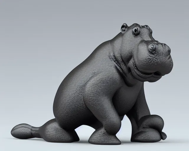 Prompt: cartoon hippopotamus vinyl figure, figure photography, anime stylized, high detail, 3D sculpture, product photography, studio lighting - H 640