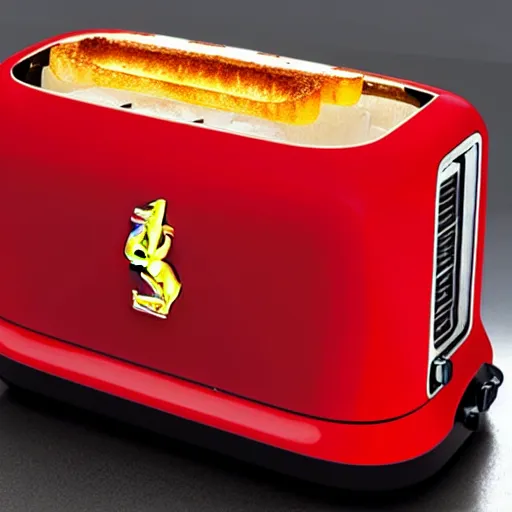 Image similar to a toaster inspired by Ferrari