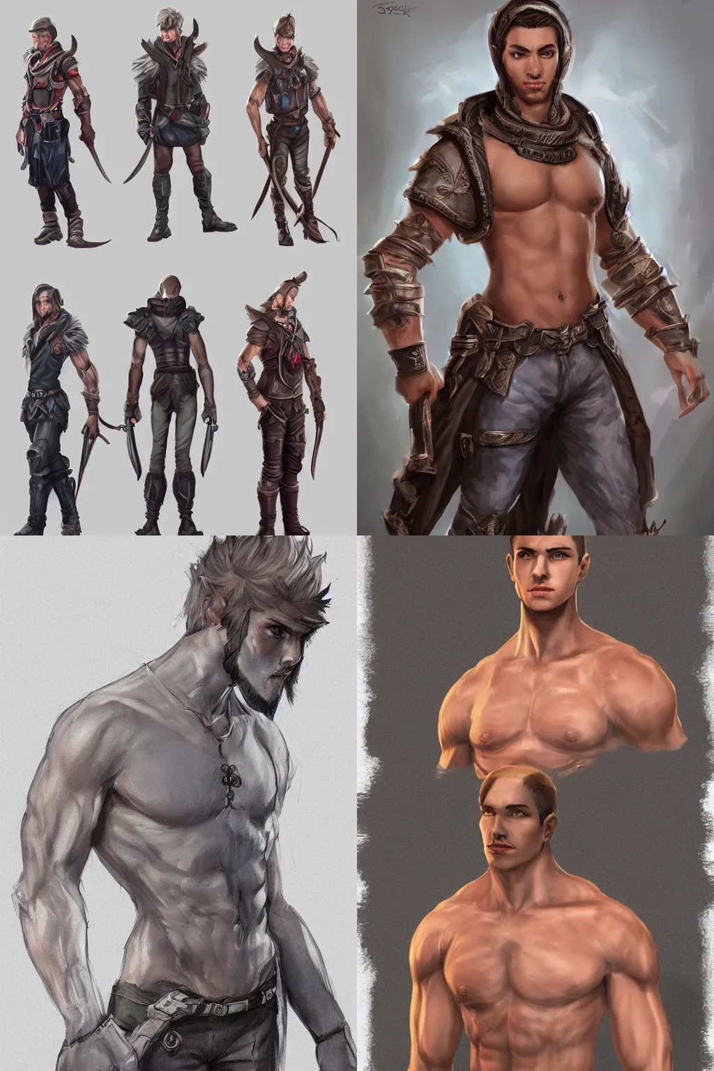 Prompt: male character art by sergey solomko