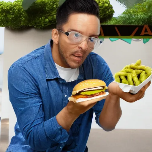 Image similar to nickado avacado eating mcdonalds fried