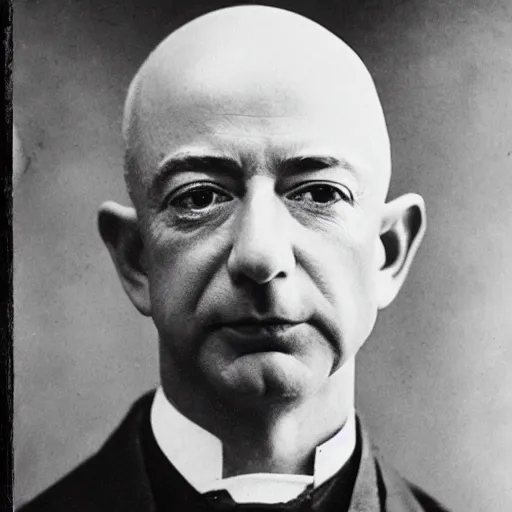 Image similar to daguerrotype of jeff bezos as a soot covered miner in 1 9 0 0, film grain