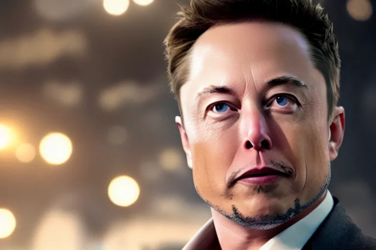 Prompt: Film still of Elon Musk as Tony Stark, Marvel Studios