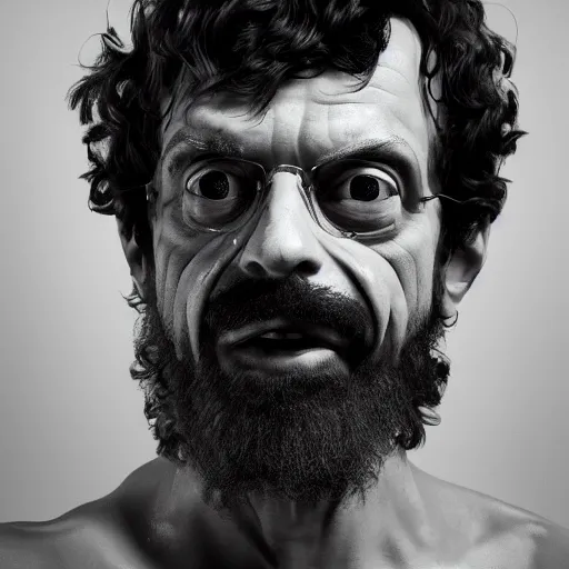 Image similar to terence McKenna modeling seductively with psychedelic mushrooms, psychedelic, cinematic lighting, dramatic, octane render, full body, trending on artstation, perfect facial symmetry, bokeh, 8k, hyper detailed