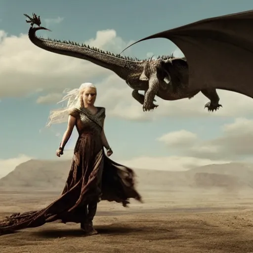 Image similar to Daenerys riding a dragon