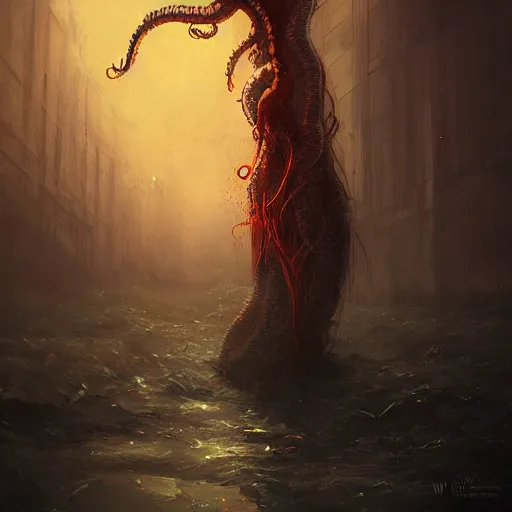 Image similar to lovecraftian horror by wlop