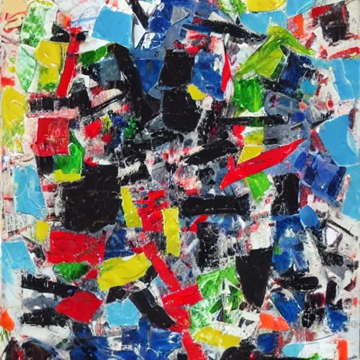 Prompt: painting by riopelle