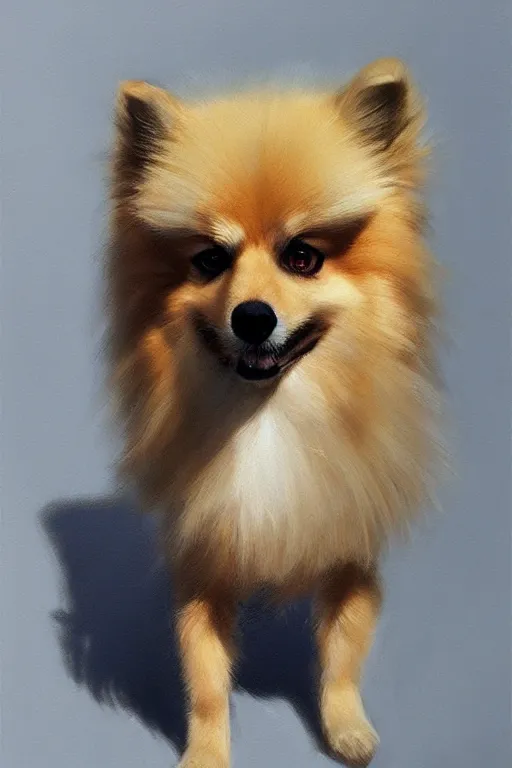 Image similar to pomeranian by zhaoming wu, nick alm, chromatic aberration