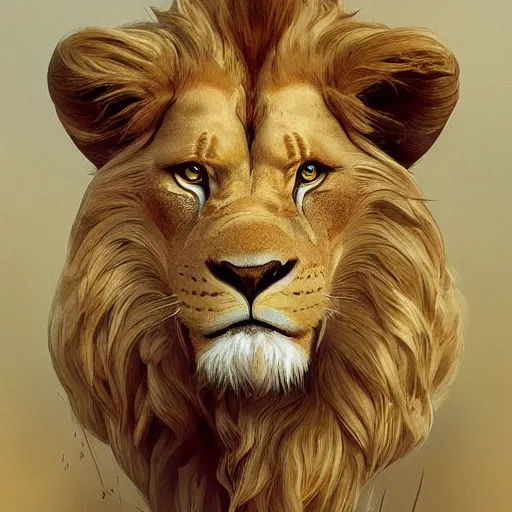 Image similar to william dafoe and lions, intricate, highly detailed, digital painting, artstation, concept art, smooth, sharp focus, illustration, unreal engine 5, 8 k, art by artgerm and greg rutkowski and alphonse mucha