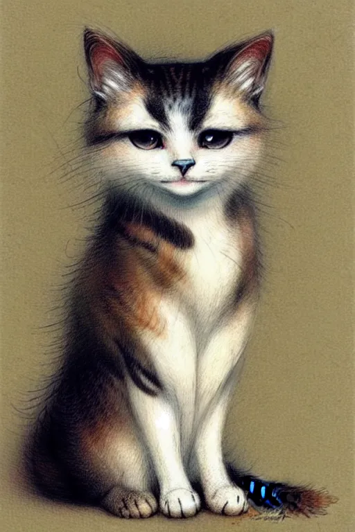 Image similar to ( ( ( ( ( cute cat character. muted colors. ) ) ) ) ) by jean - baptiste monge!!!!!!!!!!!!!!!!!!!!!!!!!!!