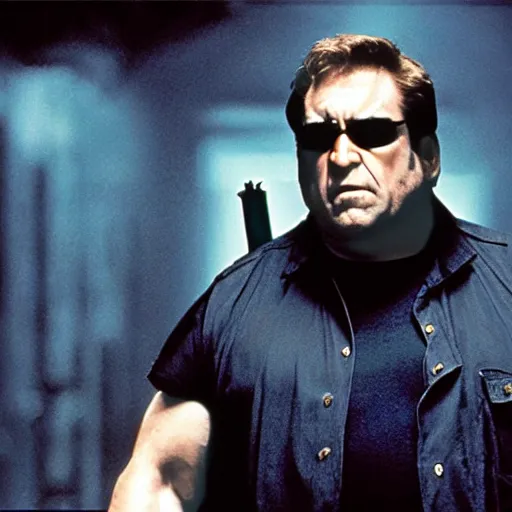 Prompt: John Goodman as Neo in The Matrix