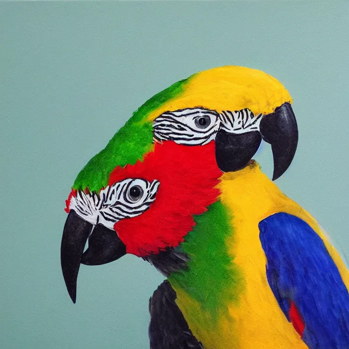 Prompt: studio portrait of ninja parrot