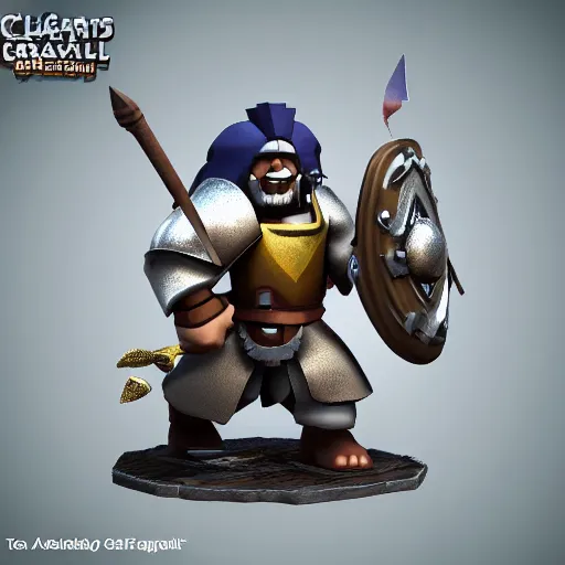 Image similar to a clash royale unit model of a lion knight