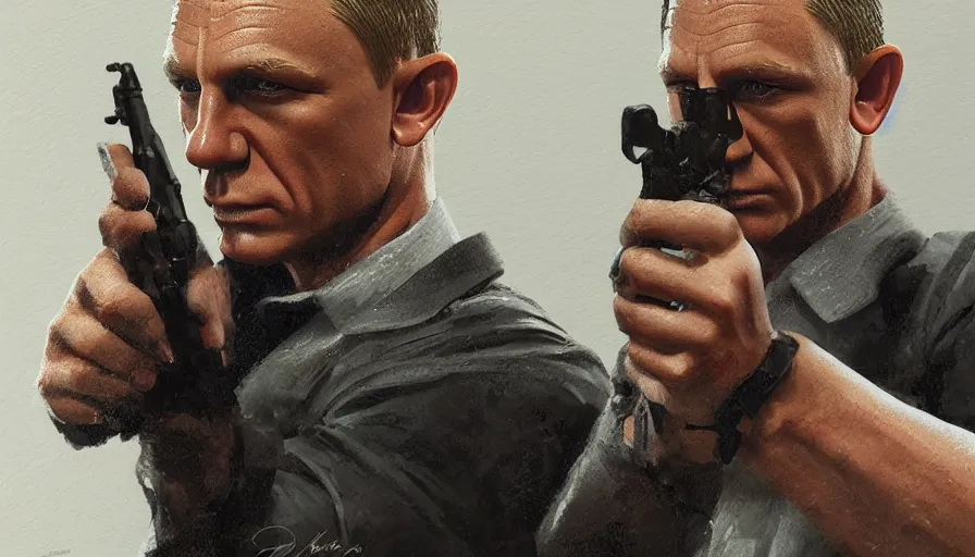 Prompt: daniel craig hand painted figurine, hyperdetailed, artstation, cgsociety, 8 k