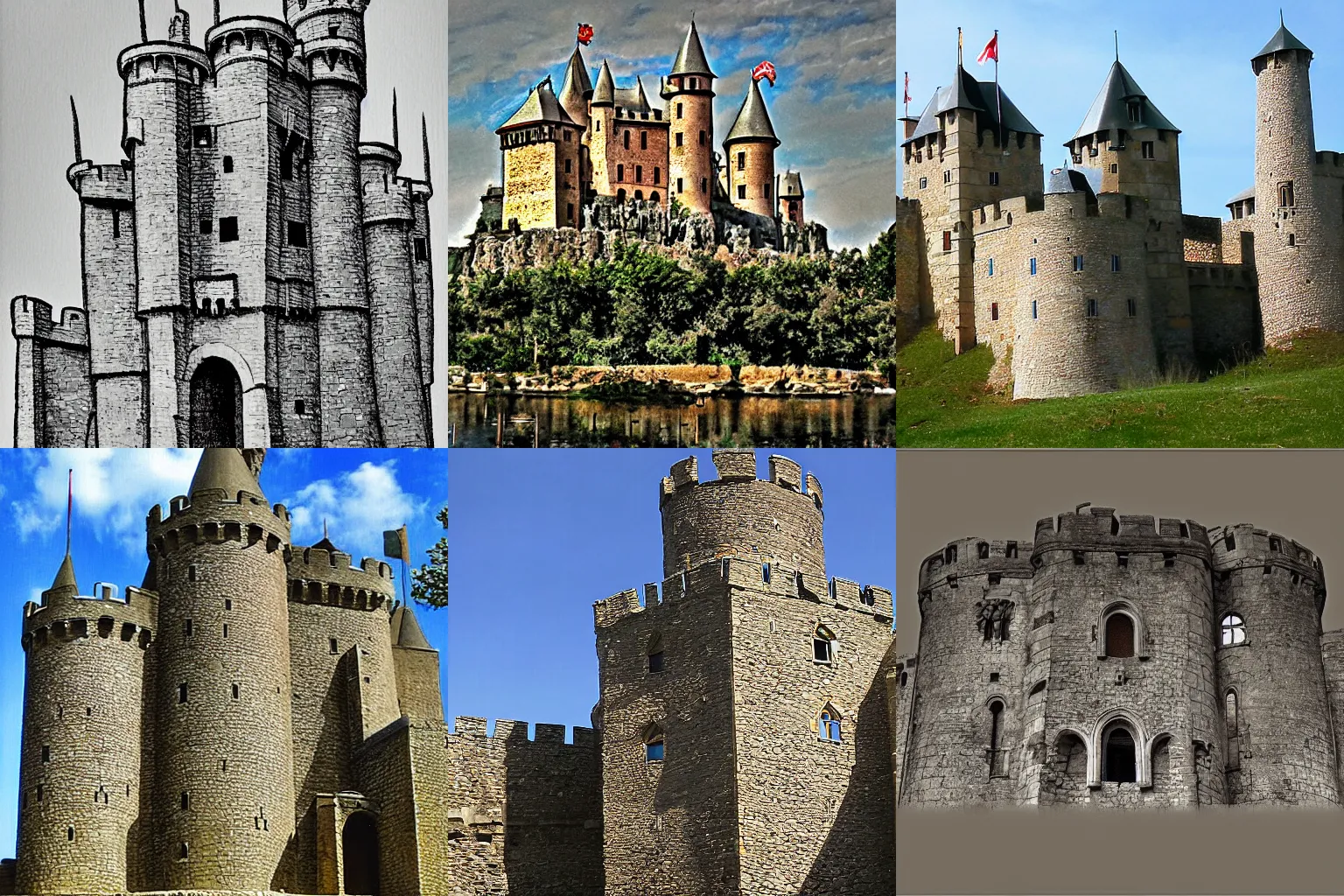 Prompt: medieval castle, by Lou Fine