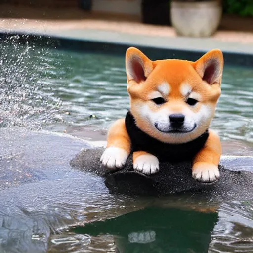 Image similar to Shiba inu puppy takes a bath