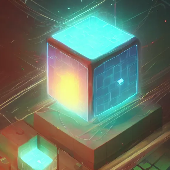 Image similar to mysterious glowing cube with strange markings etched onto its surface, hovering in midair, by sylvain sarrailh, rossdraws, ambient light, ultra detailed, fantasy artwork, 8 k, volumetric lighting, trending on artstation, award winning, beautiful scenery, very beautiful.