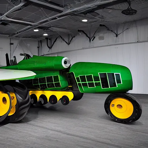 Prompt: a jet fighter tractor