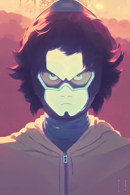 Image similar to portrait of a kamen rider rx by ilya kuvshinov, cloudy sky background lush landscape ln illustration concept art anime key visual trending pixiv by victo ngai fanbox by greg rutkowski makoto shinkai takashi takeuchi studio ghibli