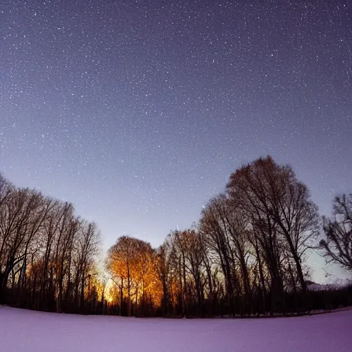 Prompt: Unidentified drones flying at night over trees, small town