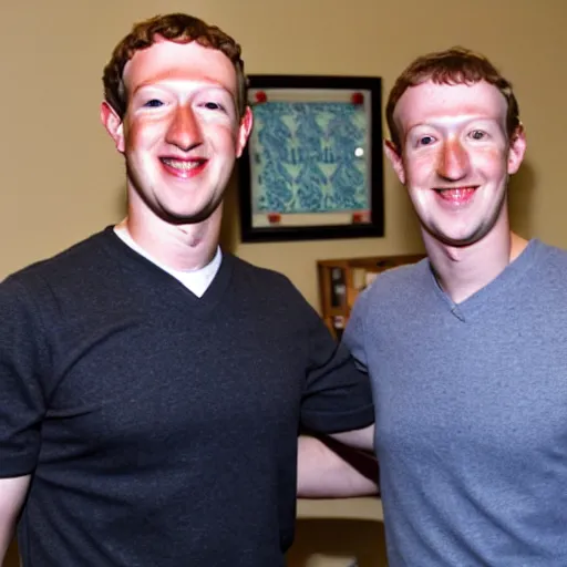 Prompt: Mark Zuckerberg happy to meet Mickey