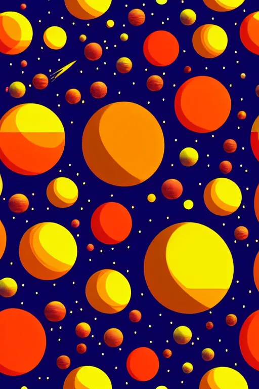 Prompt: seamless 2 d pattern of stunning planets and outer space, designed by edward hopper, abstract art, minimalism, award winning graphic design, 8 k, 4 k