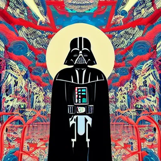 Image similar to Tristan Eaton, maximalism, victo ngai darth vader