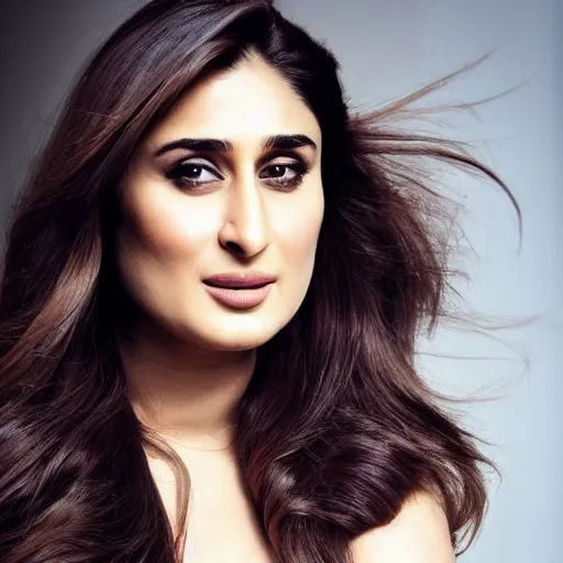 Image similar to amazing portrait of kareena kapoor, 1 0 0 mm, natural lighting, hyper realistic