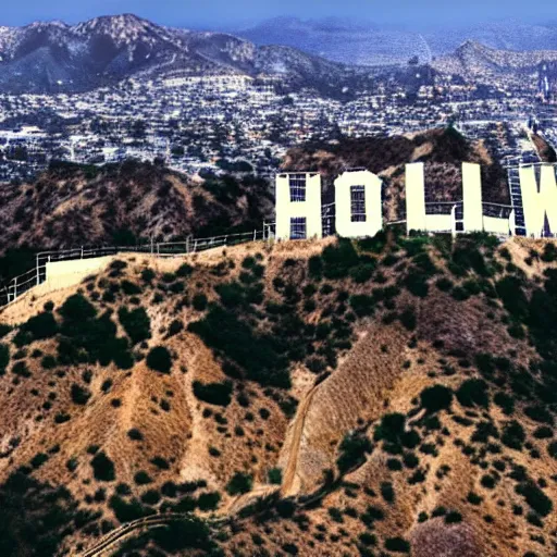 Image similar to recreation of signature of independence of united states in year 2 0 2 1 in california with the hollywood sign in the background. 4 k, hdr, realistic detail.